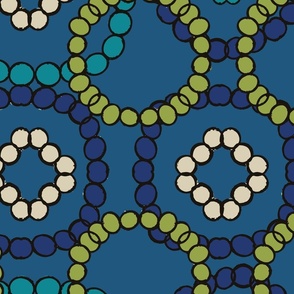  Beaded circles dark blue