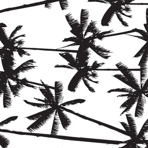 Booboo Collective - Black and White Aloha Palm Tree Silhouette