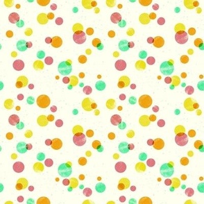Textured bubbly dots on natural white background