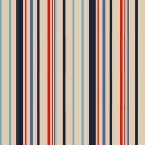 Stripes for Paisley in red and blue collection