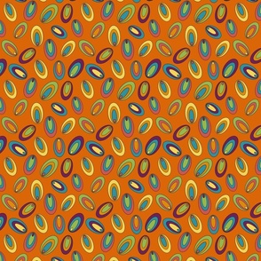 Seventies Disco pattern on orange - xs