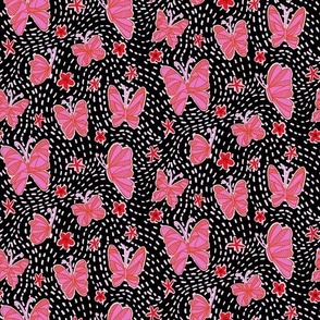 Modern Graphic Butterflies | Black and Pink