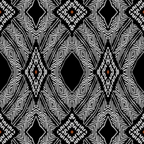 Black and White Embossed Pinwheel Dutch Wax Fabric #1198