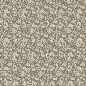 Organic floral design light brown and cream