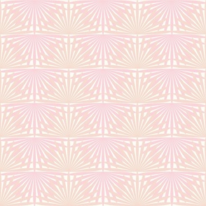 Palmetto Palm Jungle Whimsical Funky Traditional Fun Vintage Retro Starburst Star Pattern Palms in Pastel Colors Cotton Candy Pink F1D2D6 Blush Pink Orange EFDACE Natural White FEFDF4 Fresh Modern Geometric Abstract