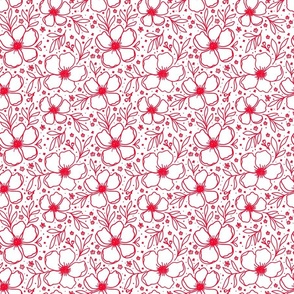 Floral anemone pattern red flowers