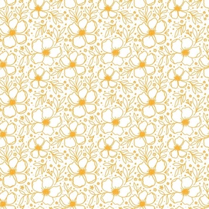 Floral anemone pattern yellow medium scale