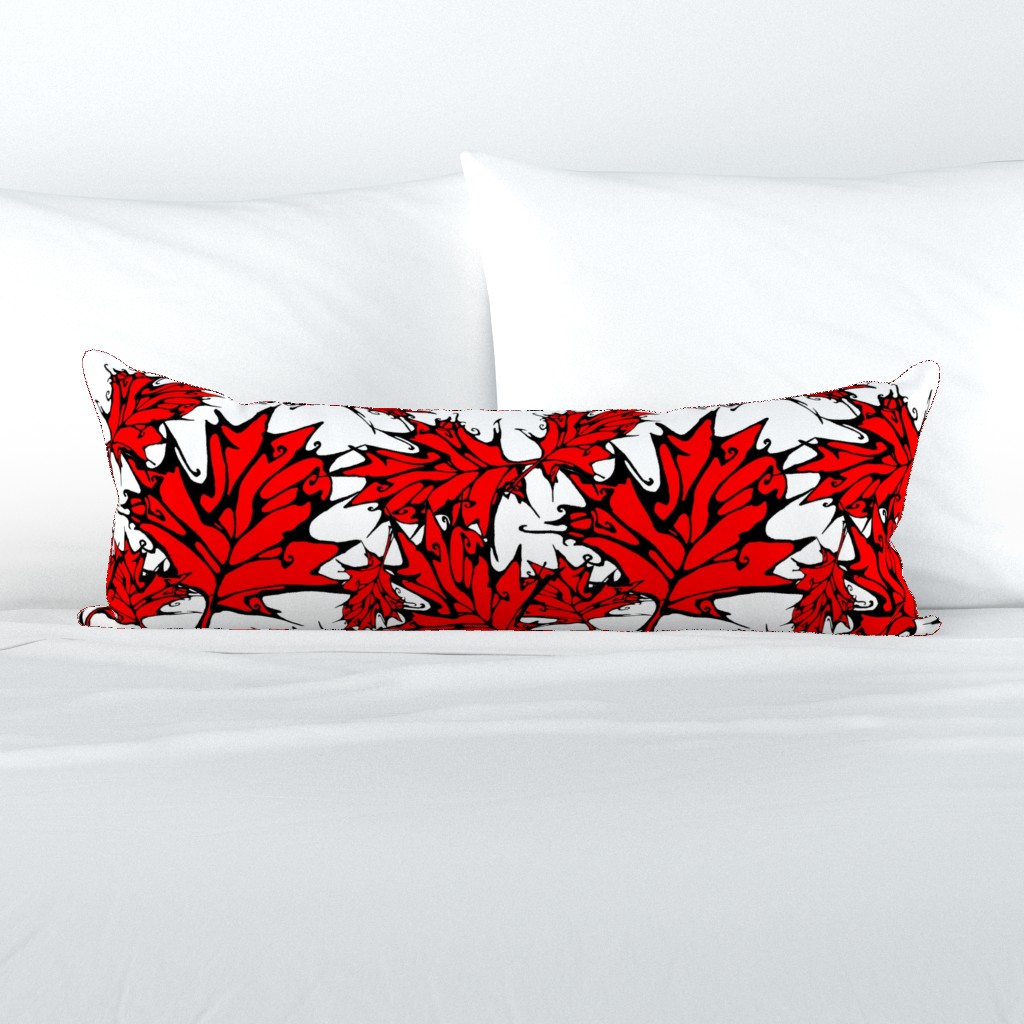 Inkblot Red Maple Leaves