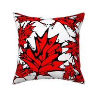 Inkblot Red Maple Leaves