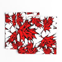 Inkblot Red Maple Leaves