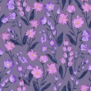 Penelope Floral Grape purple lilac 