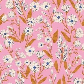 Penelope Floral Pink rust ivory 
