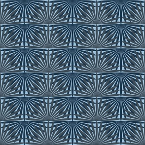 Palmetto Palm Jungle Whimsical Funky Traditional Fun Vintage Retro Starburst Star Pattern Palms in Neutral Colors Hale Navy Blue Gray 434C56 Subtle Navy Blue Gray 29384C Sky Blue Gray A7C0DA Subtle Modern Geometric Abstract