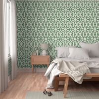 Bamboo Trellis - Cream & Green