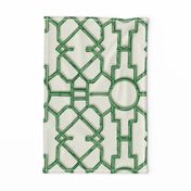 Bamboo Trellis - Cream & Green