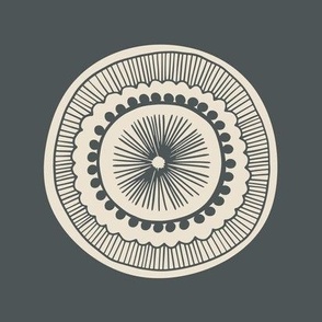 Woodcut Mandala - Charcoal #1 
