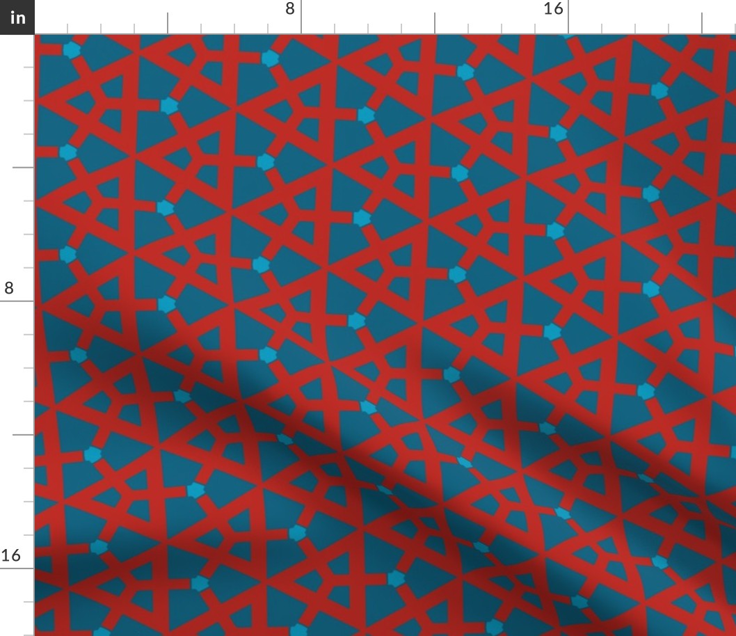 Hexagon Petal Solid Color Coordinates Peacock