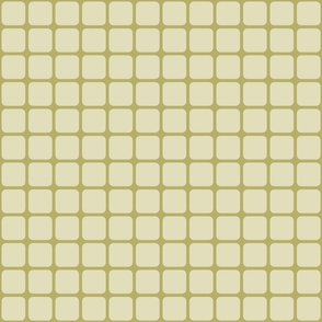 Kitchen Tile Narrow | Apple Green on Pear Green | XXS size | 1.5" | Vintage Nostalgia