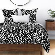 Painterly Cheetah Print | Large Scale | Black and White | non directional brush strokes