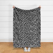 Painterly Cheetah Print | Large Scale | Black and White | non directional brush strokes