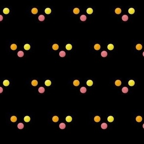 PRST1 - Small - Triplet Polka Dots on Black