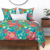 Chinoiserie Floral Birds & Peonies - Brights