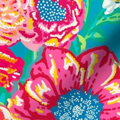 Chinoiserie Floral Birds & Peonies - Brights