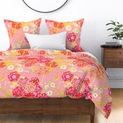 Chinoiserie Floral Birds & Peonies - Pink