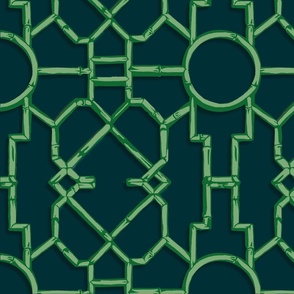 Bamboo Trellis Print - Green