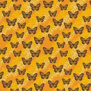 Mini Micro // Optimistic Boho Butterflies & Bubbles: Butterfly Insects Bugs - Orange