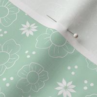 Mint and White Simple Botanical