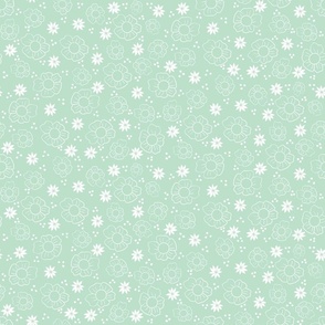 Mint and White Simple Botanical