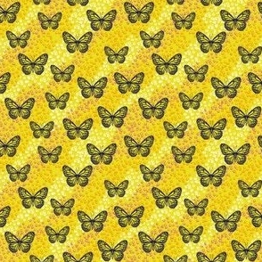 Mini Micro // Optimistic Boho Butterflies & Bubbles: Butterfly Insects Bugs - Yellow