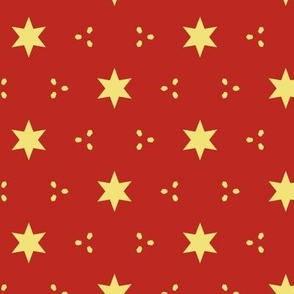 Stars Petal Solid Color Coordinates Poppy Red Buttercup