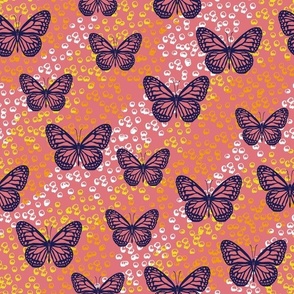 Medium // Optimistic Boho Butterflies & Bubbles: Butterfly Insects Bugs - Pink