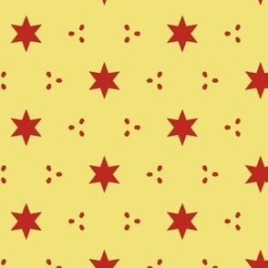 Stars Petal Solid Color Coordinates Buttercup Poppy Red
