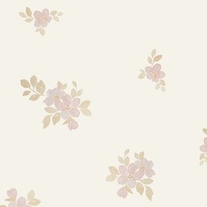 mauve floral watercolor - large
