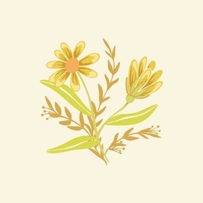 Simple Flowers - #2 - Yellow - Photo Tile 