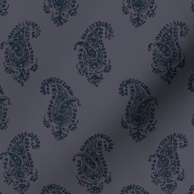 Essential Paisley Navy on Blue