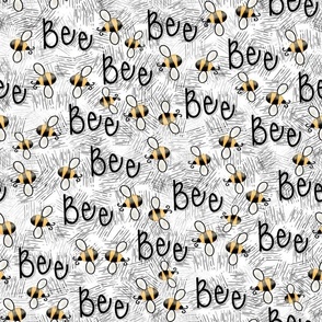 Beekeeping Gnomes Bees Please on textured white, lg. scale