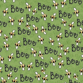 Beekeeping Gnomes Bees Please on textured green 