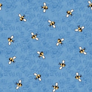 Beekeeping Gnomes Bees scattered on Blue