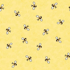Beekeeping Gnomes Bees tossed on textured yellow