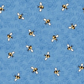 Beekeeping Gnomes Bees tossed on textured blue