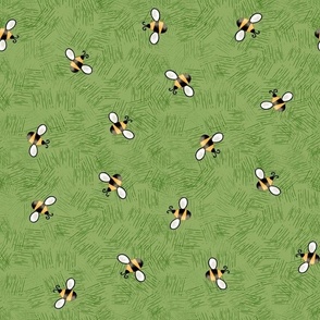 Beekeeping Gnomes Bees tossed on textured green