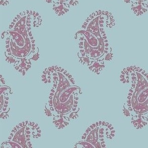 Essential Paisley Pink on Aqua