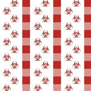 Biohazard and Buffalo Check - Red and White