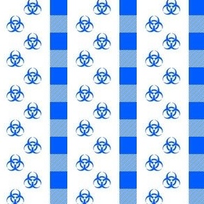 Biohazard and Buffalo Check - Blue and White