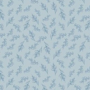 Sky Branch Spring // Normal Scale // Blue Background // Flowers Little Leaves
