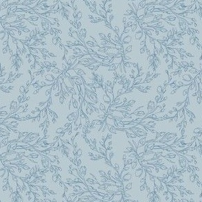Sky Spring // Normal Scale // Blue Background // Branches Flowers Little Leaves
